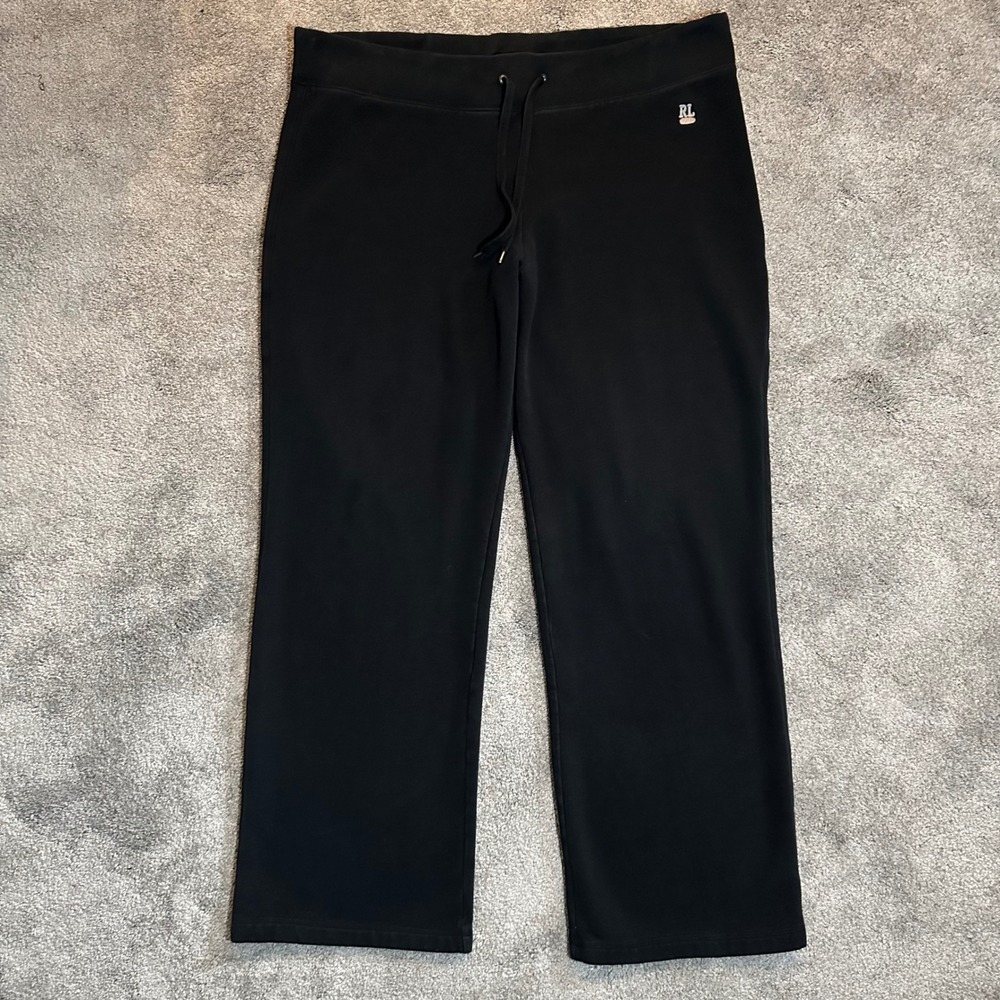Polo Jeans Company Sweatpants Mens Large (Fit 40x30)  Black Logo Joggers